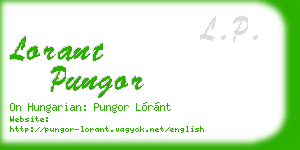 lorant pungor business card